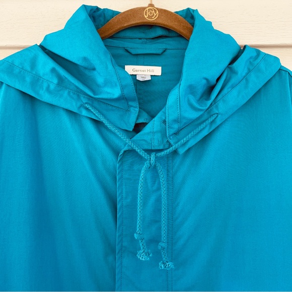 Garnet Hill Womens Blue Hooded Spring Longline Jacket Size 12 - Picture 5 of 13